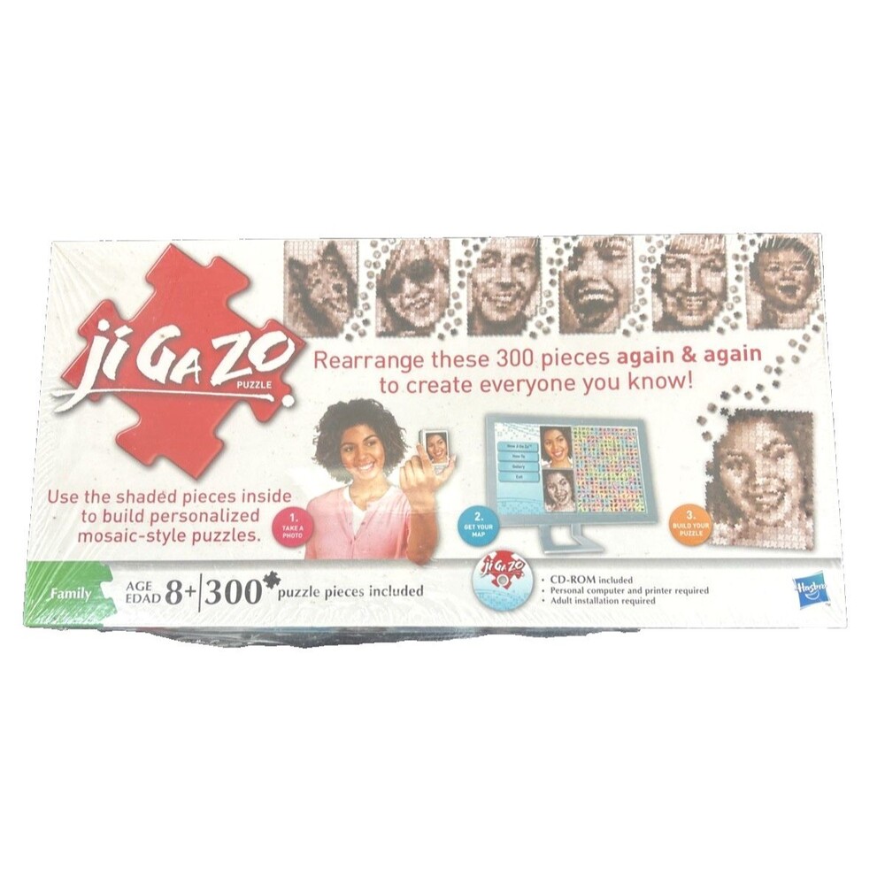 Hasbro Jigazo Puzzle Family Fun Mosaic Style Personalized Jigsaw Activity Sealed